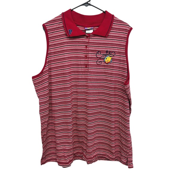 Disney Winnie the Pooh Striped Polo Tank Top Cartoon Nostalgia Plus 26/28 - Picture 1 of 7